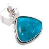 Blue Amber Gemstone Handmade 925 Sterling Silver Jewelry Pendant 1.77" G2i13