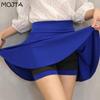 Plus Size S-4XL Shorts Skirts Womens A Line High Waist Pleated Skirt Female Korean Elegant Skirt