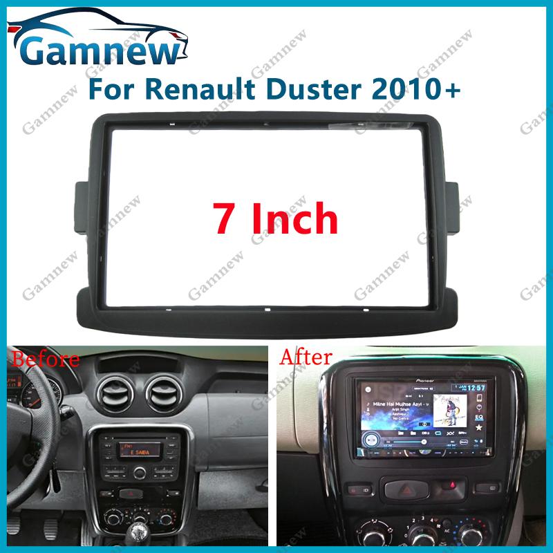 7 inch 2DIN Car Fascia Radio Panel For Renault Duster Logan Captur Symbol Sandero Trafic Frame Kit Install Facia Face Plate