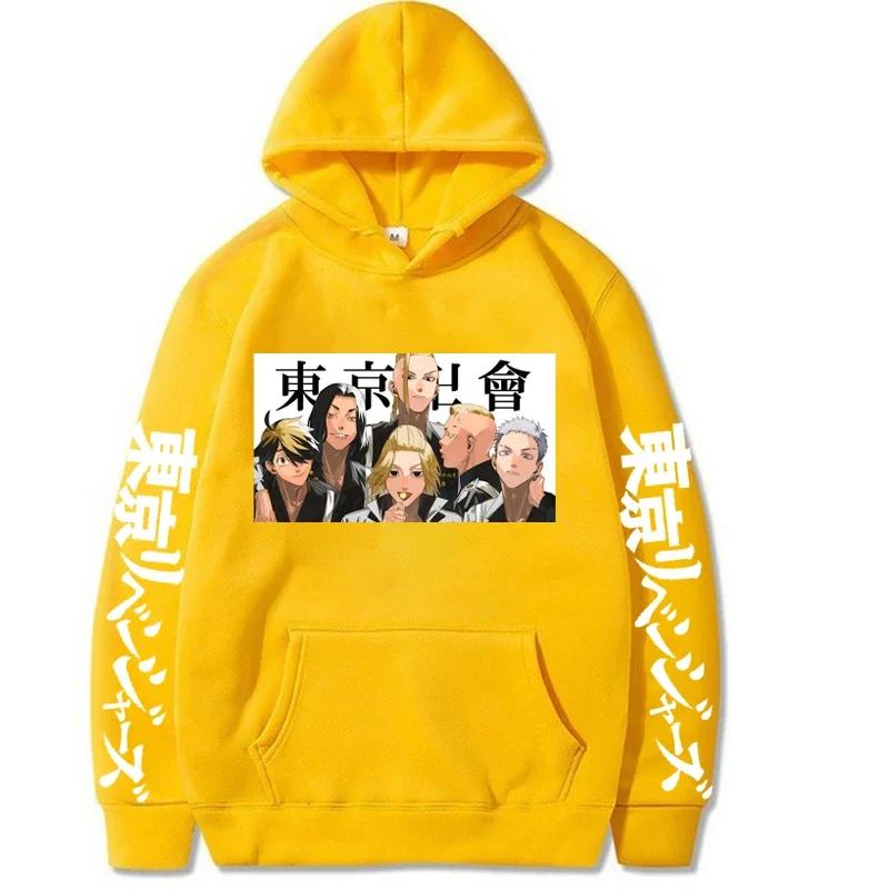 Аниме Токийские мстители Майки Принтованная Худи Осенний Флис Удобные Толстовки Большого Размера Свитшот Харадзюку Уличная одежда