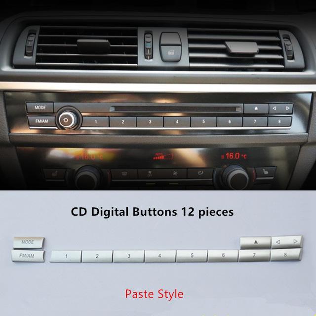 Накладка-декор на кнопки CD кондиционера автомобиля для BMW F10 F18 F07 F06 F12 F13 5 6 7 серии 5GT Хром ABS