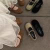 Ретро туфли Мэри Джейн на плоской подошве, туфли-лодочки на мягкой подошве, женский комфорт, новинка 2025 года, замшевые, черные, с вырезом, для ношения с юбкой, женская обувь