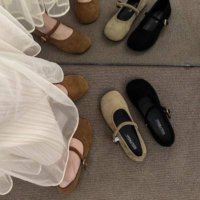 Корейская версия туфель Мэри Джейн на плоской подошве с юбками, модные черные туфли с открытым вырезом, на мягкой подошве, удобные, одинарные, для женской весны 2025