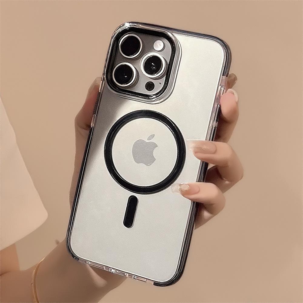 Однотонный Магнитный Премиум Чехол для IPhone 17Promax, Совместим с Моделями 16 и 13, Ударопрочная Рамка, Мягкий, Прозрачный, Высокое Качество
