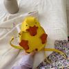 Contrast Color Cartoon Duck Bag PU Leather Crossbody Bag Fashion Duck Shape Bag Girls