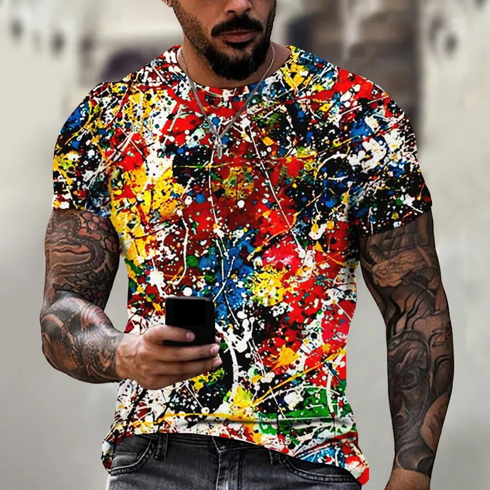 Летняя мужская футболка с племенным принтом, винтажные топы с круглым вырезом, праздничная рубашка Harajuku с коротким рукавом, повседневная мужская одежда больших размеров