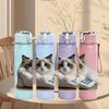 1PC Cat Using Vintage Telephone 750ml Color Plastic Sports Water Bottle Leakproof Flip Straw Lid Suitable for Sports Office Home Use