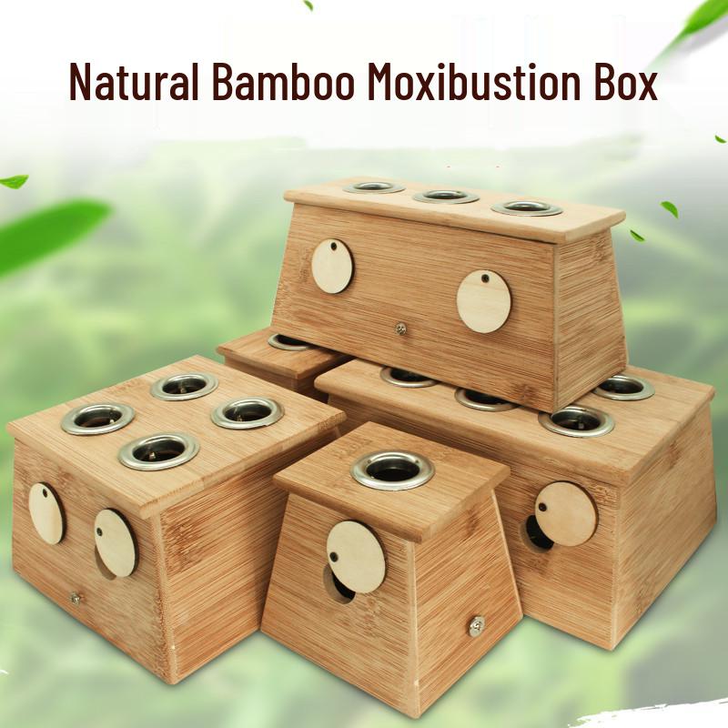 Yaoyibaobao Portable Bamboo Moxibustion Box for Home Use - Single-Hole Moxa Heat Therapy Stick