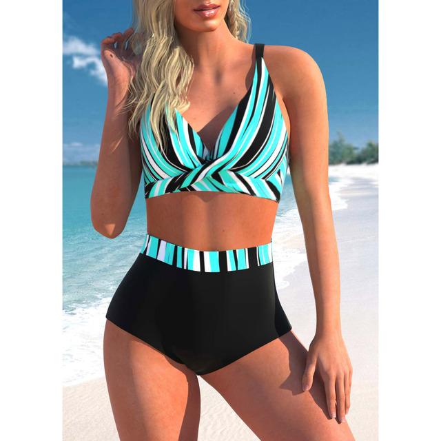 Женский сексуальный винтажный купальный костюм, бикини, новый дизайн, купальник с принтом, летний купальник, комплект из двух предметов, пляжная одежда, женский купальный костюм