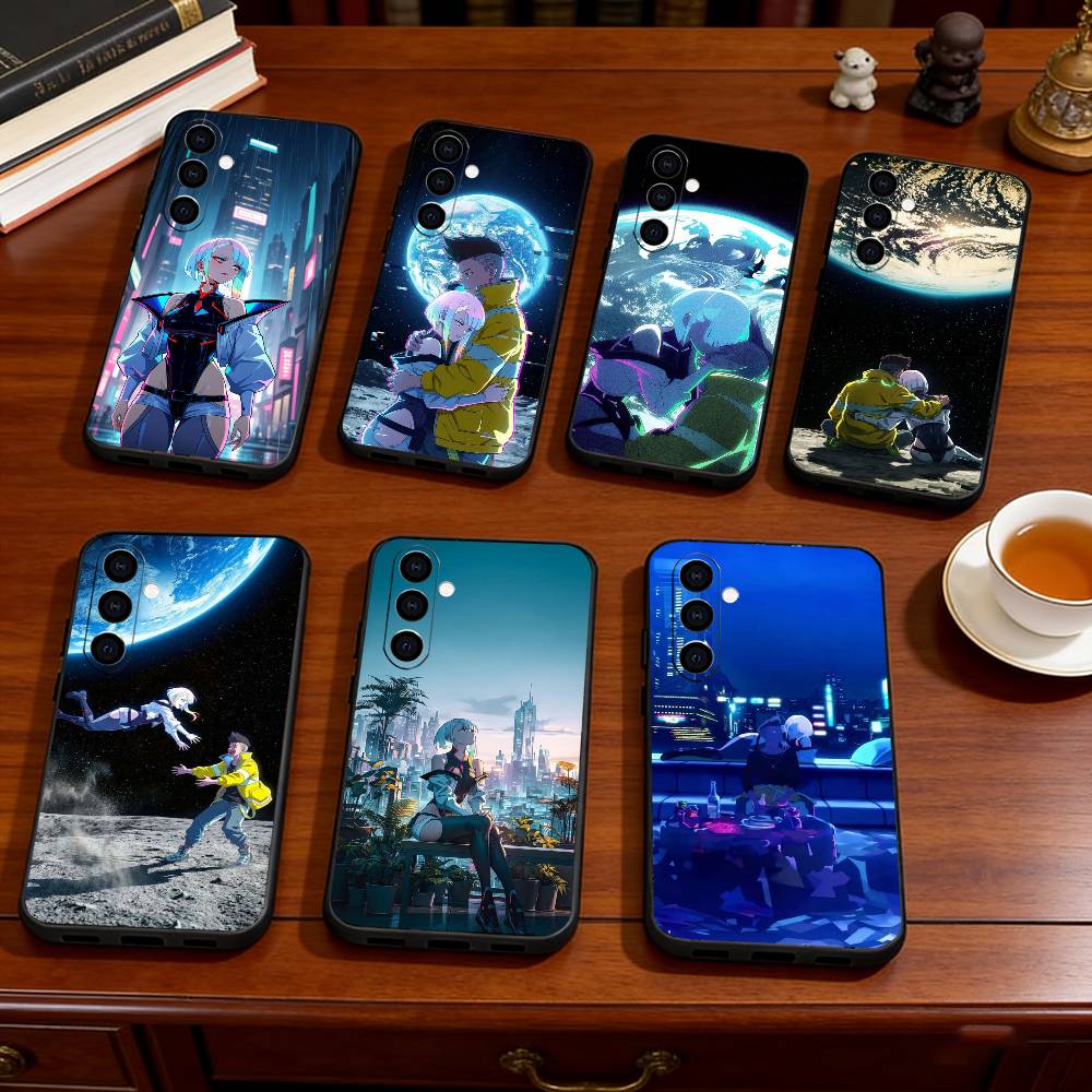 Чехол для телефона в стиле аниме C-Cyberpunk E-Edgerunners для Samsung Galaxy A73, A72, A71, A70, A53, A52, A51, Мягкий силиконовый черный чехол