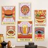 Funky Art Food Card Beer Ice Cream Chocolate Coffee Pizza Posters Canvas Painting Wall Prints Picture for Living Room Home Decor