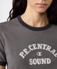 CHAMPION Women'S Sports Team Logo Cropped Ringer T-Shirt Charcoal