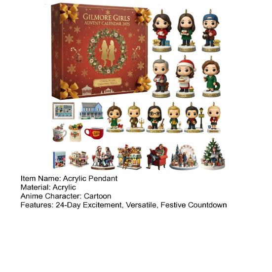 Адвент-календарь 2025 24 дня до Рождества Обратный отсчет с акриловыми украшениями Тематический подвесной декор