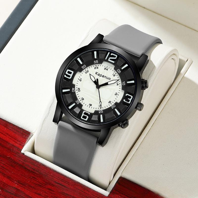 Men's Watch Fashion Large Dial Men's Silicone Strap Quartz Watch