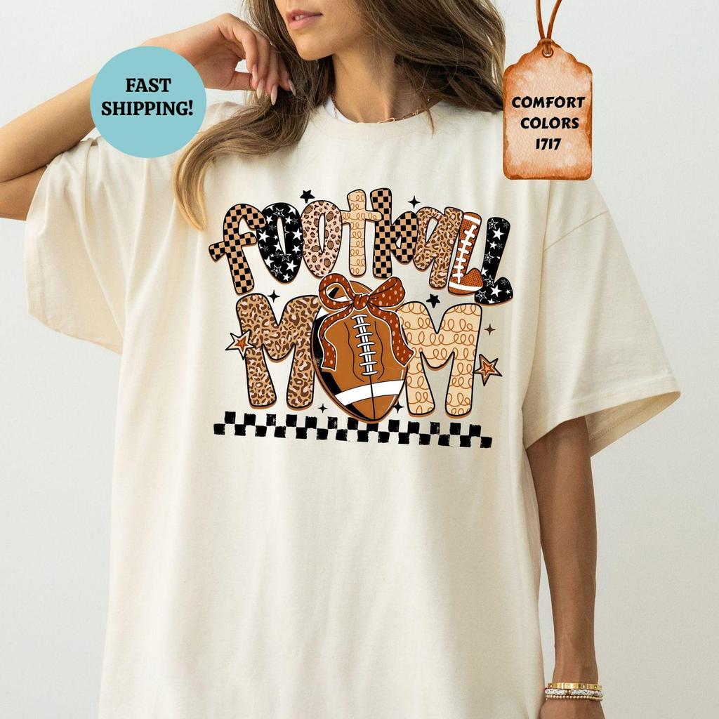 Comfort Colors® Football Mom Shirt, Retro Game Day T-Shirt, Sport Mama Tee