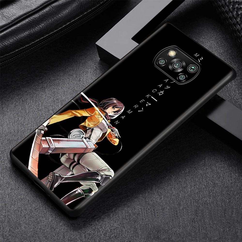 Чехол с рисунком «Атака Титанов» для Xiaomi Poco X3 NFC M3 M4 Pocophone F1 F3 Redmi Note 9s 9 8 10 Pro, черный мягкий чехол для телефона