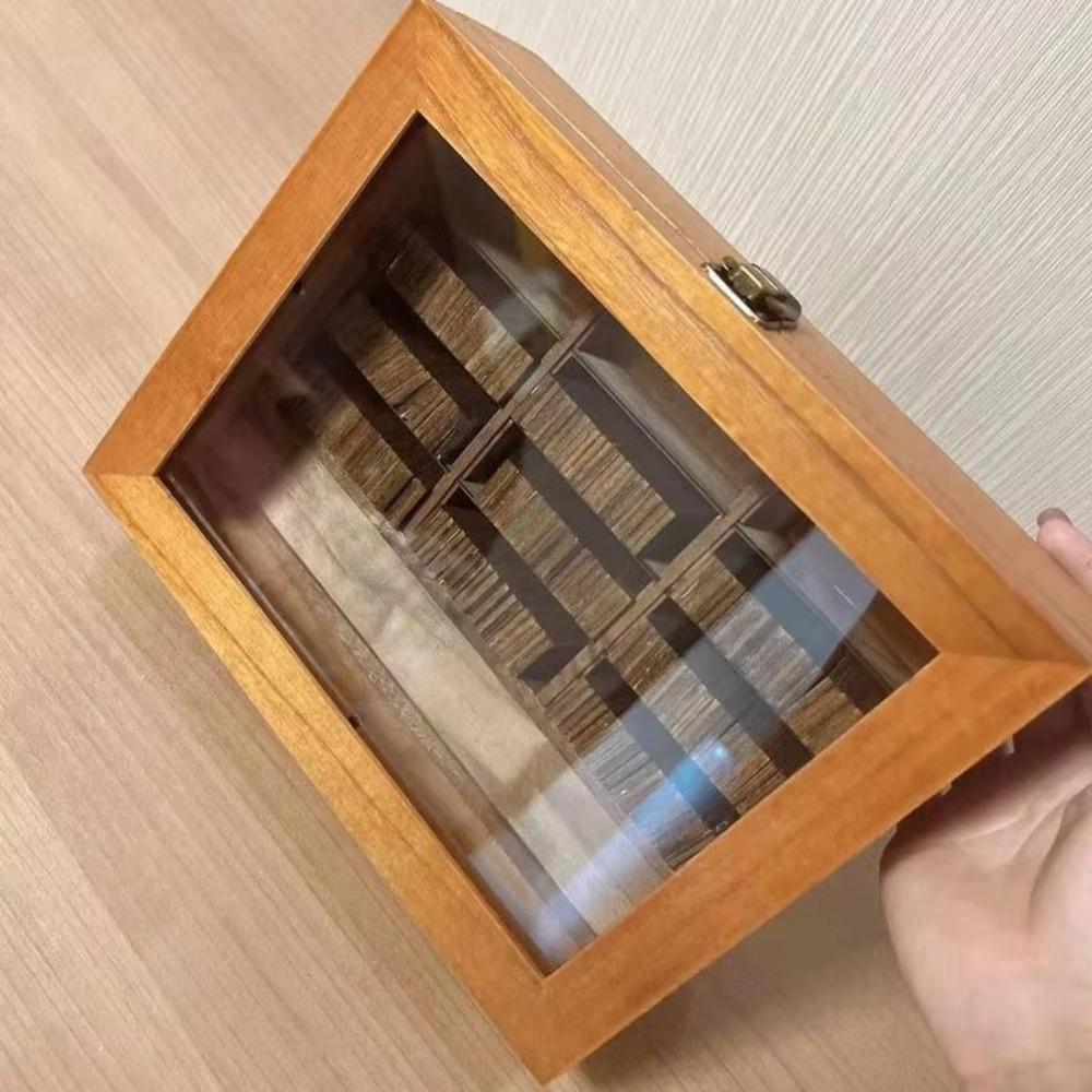 Bookshelf Decor Anxiety Bookshelf Handmade Home Desktop Decoration Bookshelf Sensory Toys Wooden Fidget Toys Figurine Statue