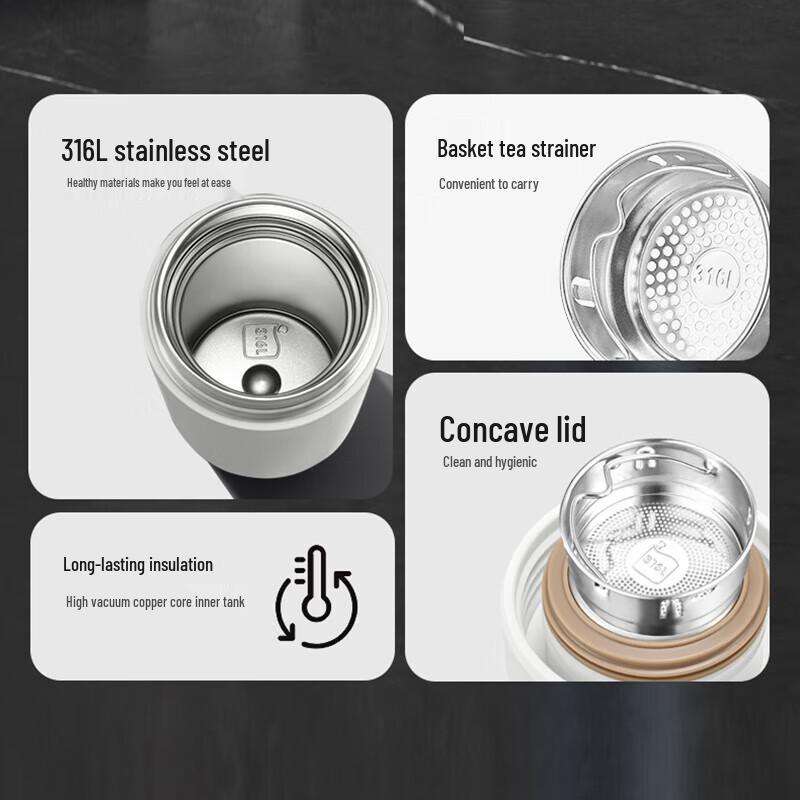 Supor Li Series 316L Stainless Steel Tea Infuser Thermos