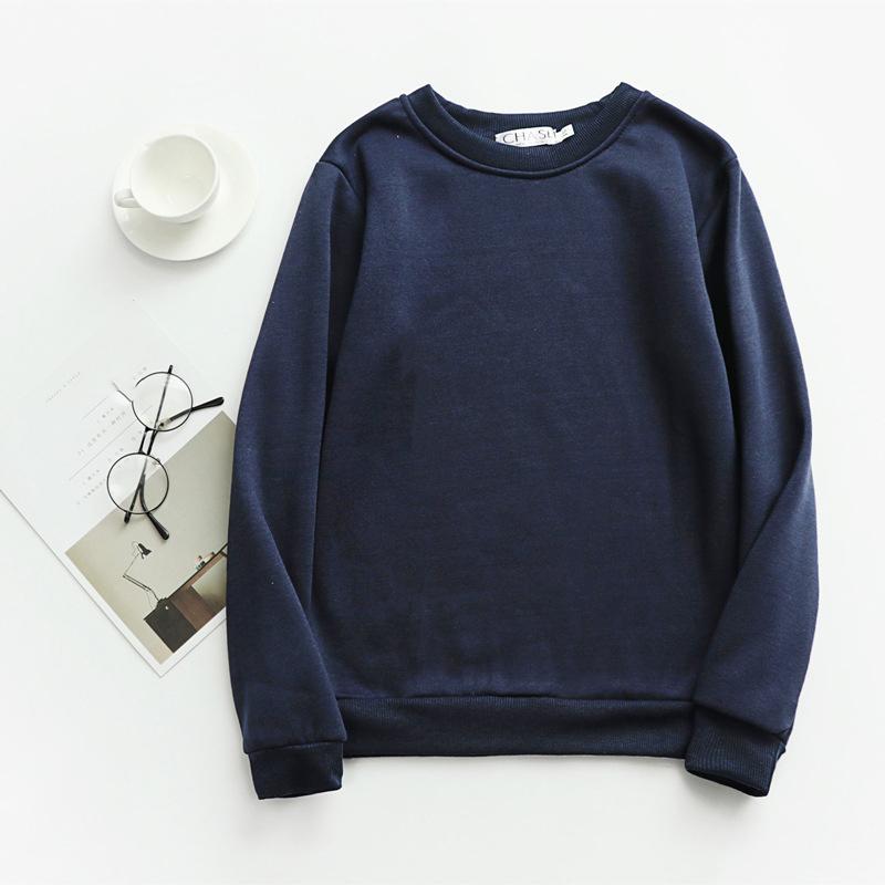 TWINFLAMES New Hoodie Women Oversized Wool Sweatshirt Casual Long Sleeve Top O Collar Loose Casual Long Sleeve Jumper Top