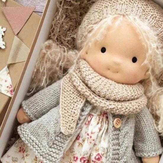 Вальдорфская кукла ручной работы с длинными волосами Вязаная кукла Принцесса Игрушка Куклы Новый год