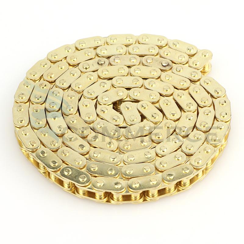 58/88/108/128/136/140 T8F Motorcycle Chain Golden Chain with Spare Master Link for 47cc 49cc Mini Dirt Bike Quad ATV Pocket Bike