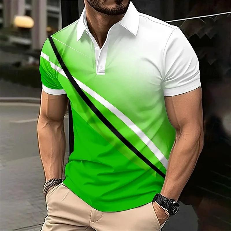 Trendy! Abstract Print Short Sleeve Polo, Stylish Casual