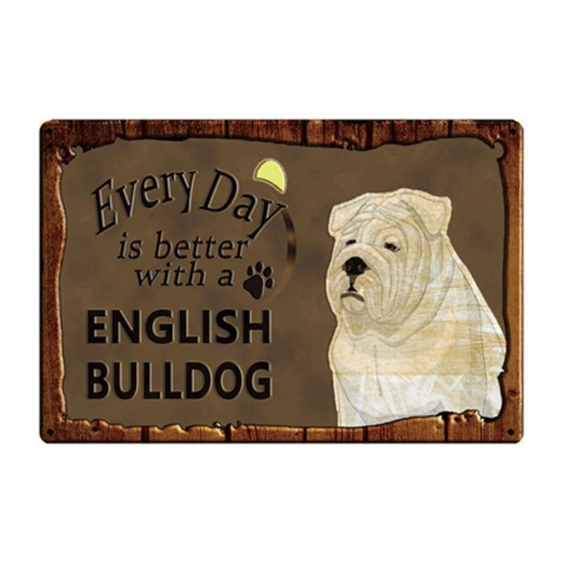 Pets Dog Metal Tin Sign Plaque Chihuahua Pug Metal Plate Home Garden Decor Bar Pub Cafe Wall Art Iron Painting CM sign