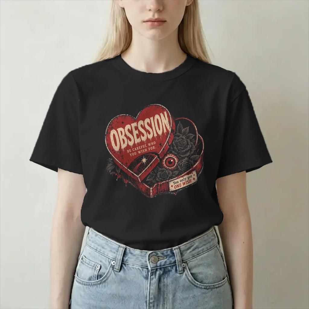 Obsession One Wish Willow Футболки для унисекс Унисекс 100% Хлопок Забавная футболка С круглым вырезом Футболки с коротким рукавом Одежда С принтом