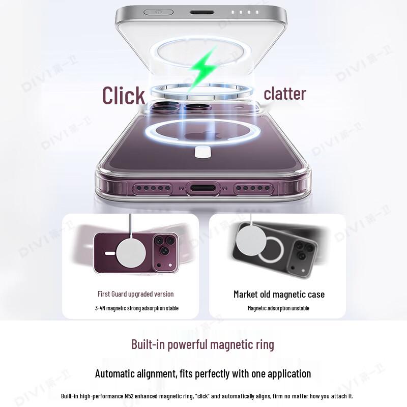 Прозрачный чехол DIVI с магнитами Magsafe для iPhone 18 Pro Max