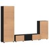 FLORIN 3 Piece TV Cabinet Set with Drawers Black Engineered Wood