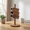Solid Wood Rotating Desk Organizer Sturdy Desktop Storage Holder Multi-Purpose