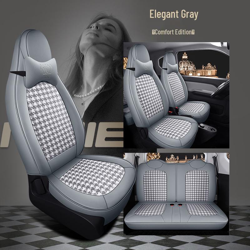 ST Чехол на сиденье «Гусиная лапка» для Wuling Hongguang MiniEV - Полный обхват, Всесезонная подушка