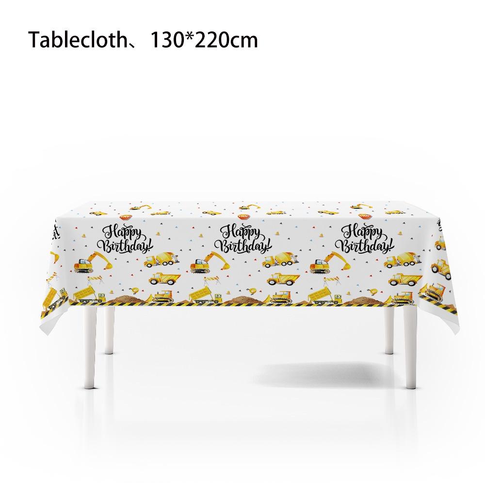 Одноразовые бумажные тарелки, стаканы, салфетки и скатерть, набор принадлежностей для вечеринки по случаю дня рождения в тематике экскаватора