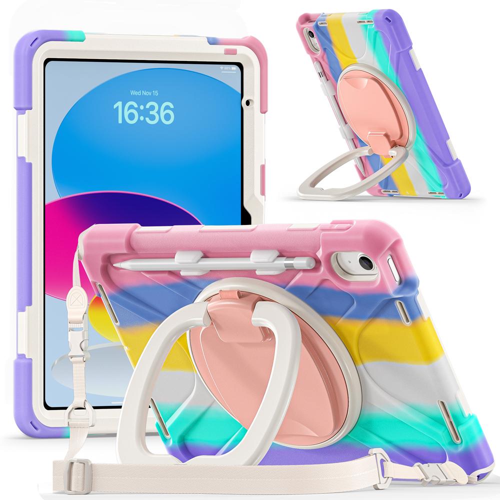 Портативные чехлы для планшета 11,0" IPad 11/10 2025/2022 10-го/11-го A16 Чехол IPad11 A2757/A2696 Обложка Силикон+ПК Поворотная подставка Оболочка