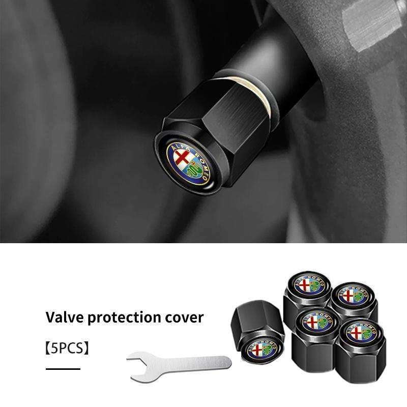 CYJAU1 2026 Hot Alfa Romeo For Alfa Romeo 5pcs Car Metal Wheel Tire Valve cover Cap Car Logo Styling Auto Accessories Giulietta GT 159