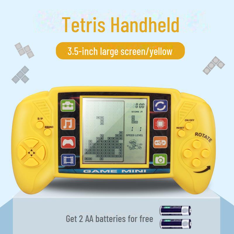 «Классическая портативная игровая консоль с большим экраном и ретро-тетрисом для детей»
