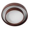 LED Ceiling Light Fixture Walnut Wood Grain Flush Mount Round Remote Control Light 3 Color Changeabl