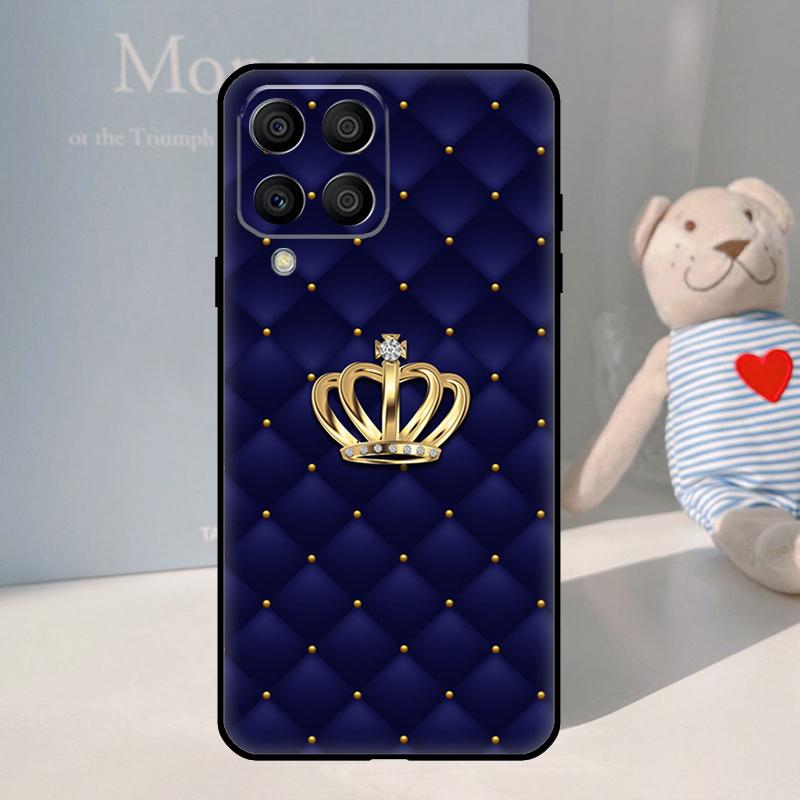 Quilted Texture Sofa Pattern Crown For Samsung Galaxy M21 M11 M31 M13 M33 M35 M53 M55 M15 M14 M34 M54 M12 M32 M52 M06 M16 Case