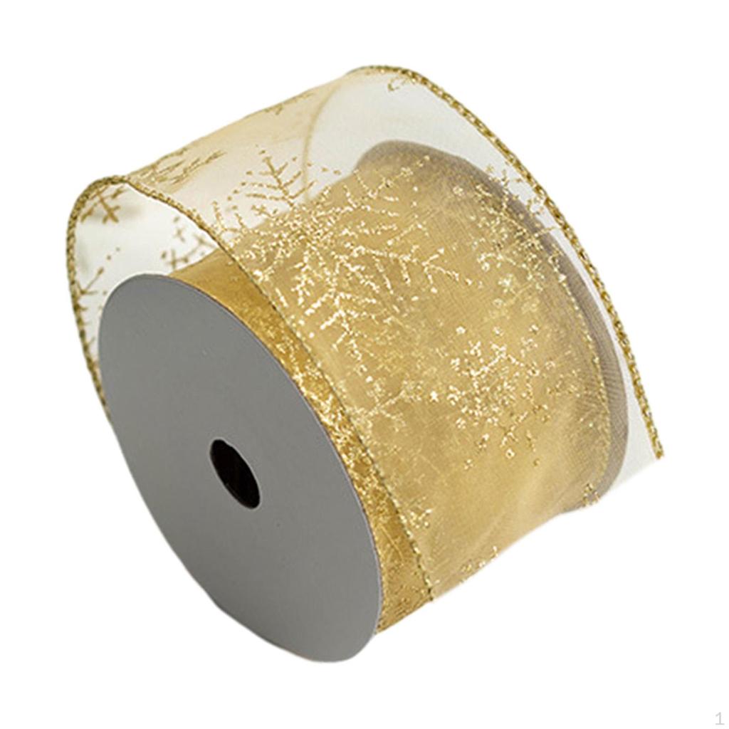 Christmas Ribbon Snowflake DIY 10 Yards Crafts Gifts Wrapping Xmas for Cake