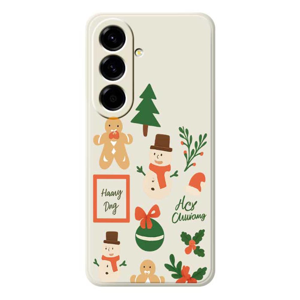 For Samsung Galaxy A56 5G Case Christmas Snowman Pattern Printing Straight Edge TPU Phone Back Cover