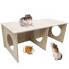 Durable Wood Hamster Nest House Natural Nontoxic Wood Cabin and Castles Small Animal Play-ground Chew Toy Hamster Cage