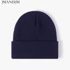 Available Autumn and Winter Warm Thickened Double Beanie Hat Simple Men's Women's Knitted Hat