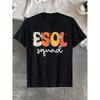 Европейский размер Винтажная милая футболка ESol для мужчин и женщин, ретро-стиль, школьная футболка ESol, летняя повседневная и удобная футболка, с круглым вырезом, короткие рукава