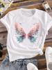 (Asian Size) Clothing T Shirt Fashion Trend Wing Style 90s Ladies Casual Women Tee Top Short Sleeve Print Lady Female Graphic T-shirts
