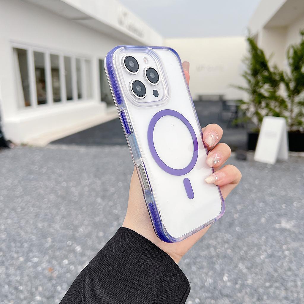 For iPhone 16 Pro Max Case Compatible with MagSafe Clear TPU Acrylic Phone Back Cover