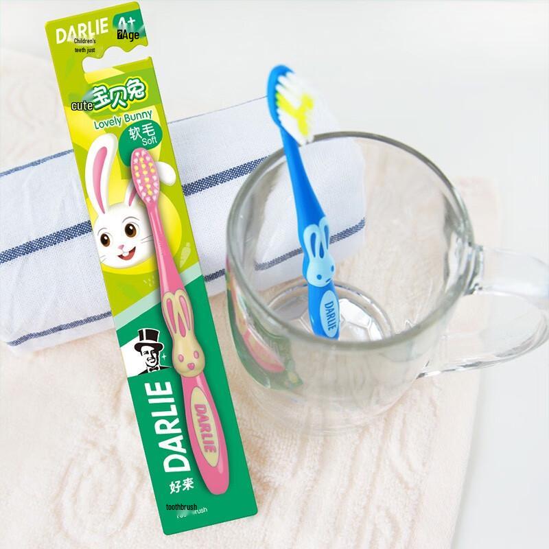 Darlie Baby Rabbit Kids Toothbrush, Soft Bristles, 4+ Years (12-Pack)