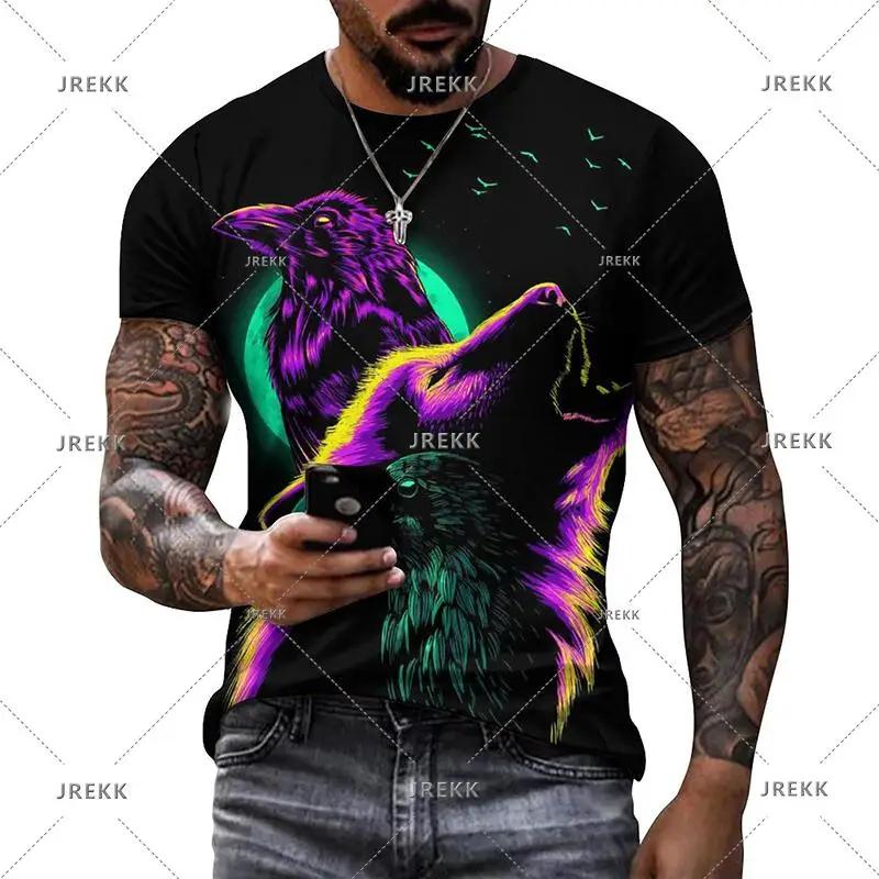 Punk Crow 3D Printed T-Shirt Dark Mighty Raven T Shirt For Men Casual Streetwear Women Tees Casual Birds Graphic Oversized Tops