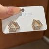 Korean Diamond Triangle Earrings: Trendy Niche Style for Women