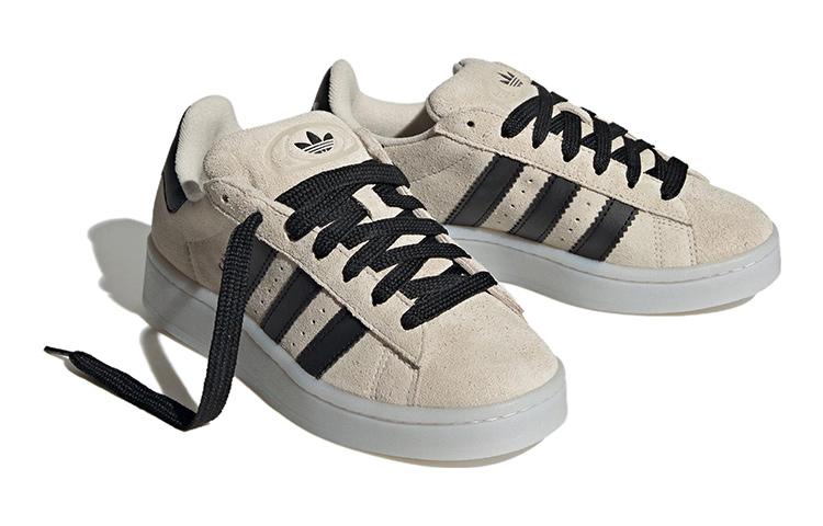 adidas Оригинальные CAMPUS 00-х Кожаные Низкие Детские Скейтбордические Кроссовки Бежево-Серые HQ8572