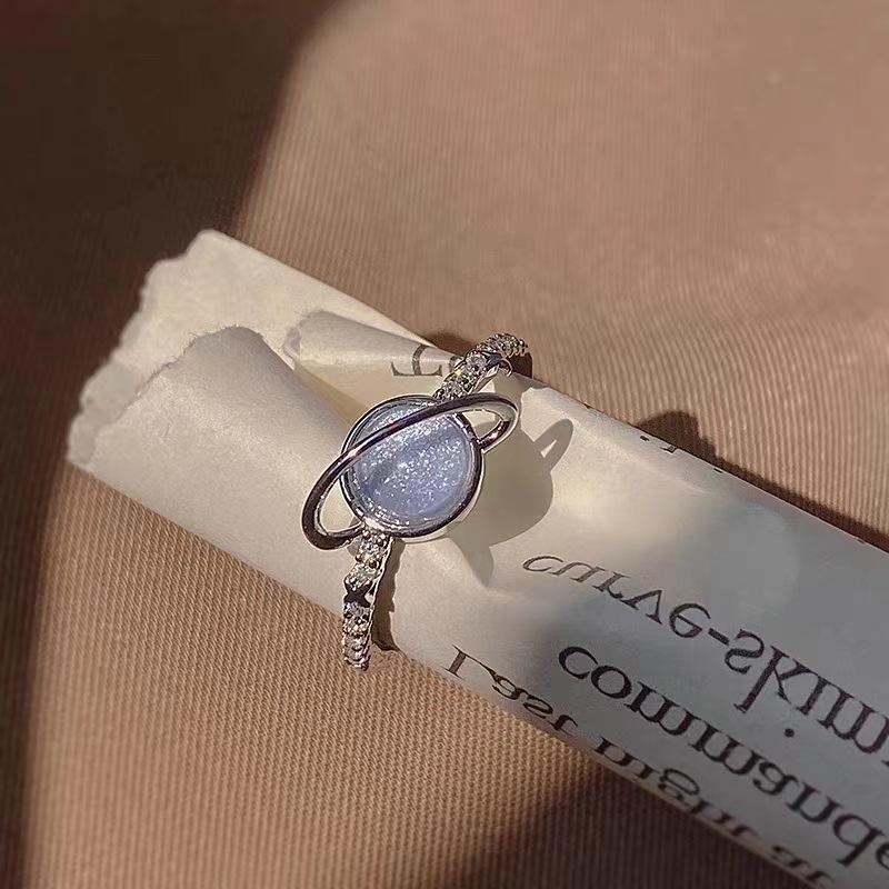 Серебряное кольцо 925 пробы с синей капельной глазурью для женщин и девушек, подарок, циркон, бабочка, милые романтические украшения